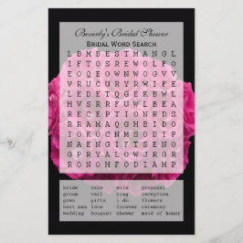 Bridal Party Shower Word Search Game - Rozen