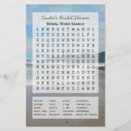 Bridal Party Shower Word Search Game, strand