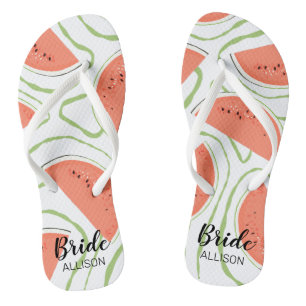 Bridal Party Watermelon Slices Teenslippers