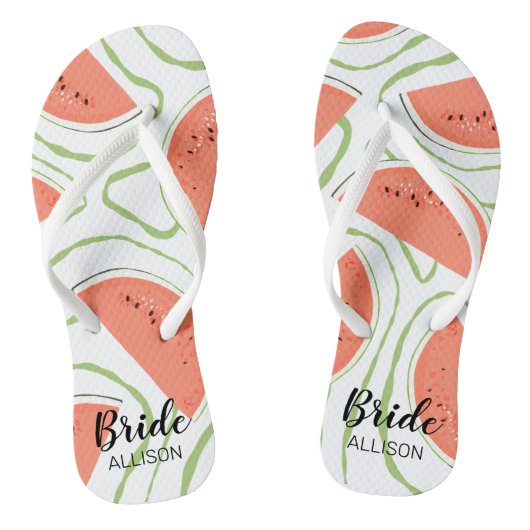 Bridal Party Watermelon Slices Teenslippers (Voetbed)