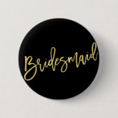 Bridal-party weddenschap tussen Bridale goudpensee Ronde Button 5,7 Cm (Voorkant)