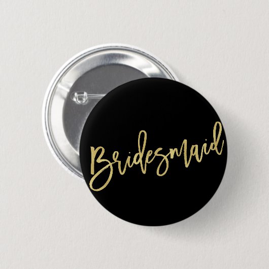 Bridal-party weddenschap tussen Bridale goudpensee Ronde Button 5,7 Cm (Voorkant /achterkant)