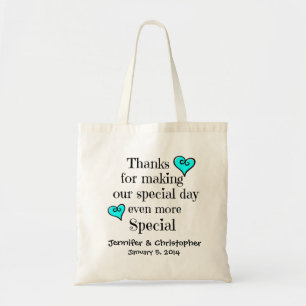 Bridal Party, Welcome/Bedankt Gift Bag AQUA Tote Bag