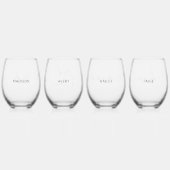 Bridal Party Wijnglas Set Gepersonaliseerd Zonder Voet (Achterkant)