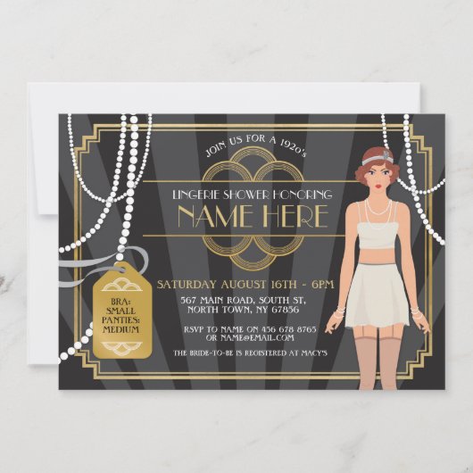 Bridal Pearl Brunette Invite Kaart (Voorkant)