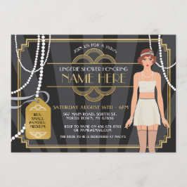 Bridal Pearl Brunette Invite Kaart