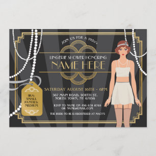 Bridal Pearl Brunette Invite Kaart