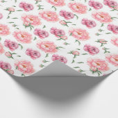 Bridal Pink Waterverf Peonies Cadeaupapier (Hoek)