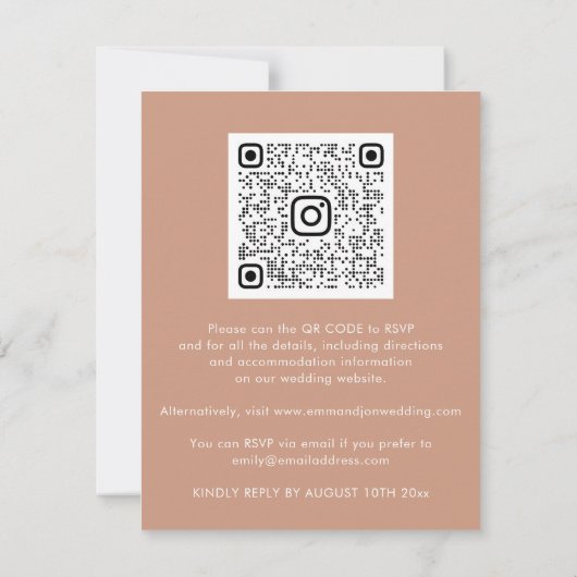 Bridal QR Code Roos Gold Border Weddenschap (Achterkant)