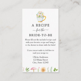 Bridal Recipe Request (Whimsical Tea Party) Informatiekaartje