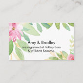 Bridal Register Script Colorful Waterverf Flowers Informatiekaartje (Achterkant)