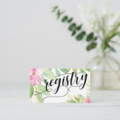 Bridal Register Script Colorful Waterverf Flowers Informatiekaartje (Staand voorkant)