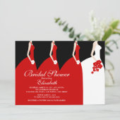 Bridal Rode Bridesmaids Shower Uitnodiging (Staand voorkant)