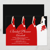 Bridal Rode Bridesmaids Shower Uitnodiging (Voorkant / Achterkant)