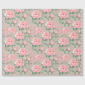 Bridal roze pony's op een zwarte achtergrond cadeaupapier (Vlak)