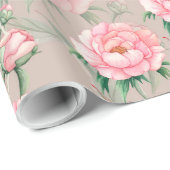 Bridal roze pony's op een zwarte achtergrond cadeaupapier (Rol Hoek)