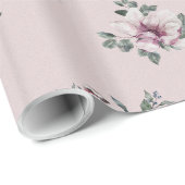 Bridal roze Waterverf en vogels op roze Cadeaupapier (Rol Hoek)