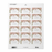 Bridal RSVP bruiloft Roos Floral White Etiket (Full Sheet)