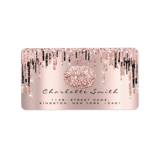 Bridal RSVP Kiss Roos Licht ongekend glitter Makeu Etiket (Voorkant)