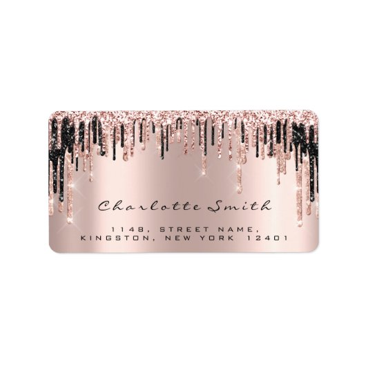 Bridal RSVP Kiss Roos Licht ongekend glitter Makeu Etiket (Voorkant)