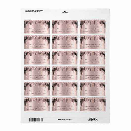 Bridal RSVP Kiss Roos Licht ongekend glitter Makeu Etiket (Full Sheet)