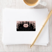 Bridal RSVP Kiss Roos Lips Black Glitter Makeup Etiket (Insitu)