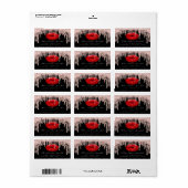 Bridal RSVP Kiss Roos Lips Black RedGlitter Makeup Etiket (Full Sheet)