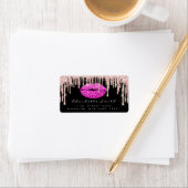 Bridal RSVP Kiss Roos Lips roze RoseGlitter Makeup Etiket (Insitu)