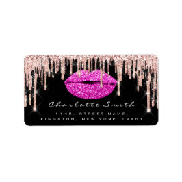 Bridal RSVP Kiss Roos Lips roze RoseGlitter Makeup Etiket