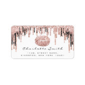 Bridal RSVP Kiss Roos Lips White Glitter Makeup Etiket (Voorkant)