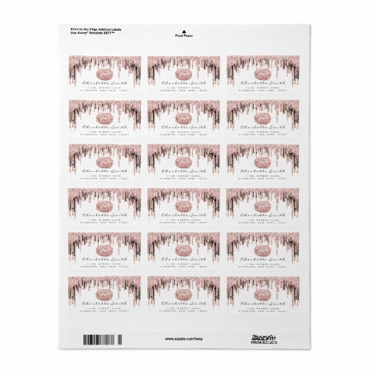 Bridal RSVP Kiss Roos Lips White Glitter Makeup Etiket (Full Sheet)