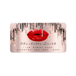 Bridal RSVP Kiss Roos Red Lips Drivers Glitter Mak Etiket