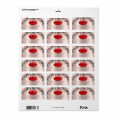 Bridal RSVP Kiss Roos Red Lips Drivers Glitter Mak Etiket (Full Sheet)