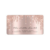 Bridal RSVP roze Rose Blush Sparkly Glitter Makeup Etiket (Voorkant)