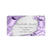 Bridal RSVP Weddenschap 3D Effect Glitter Paper Etiket (Voorkant)