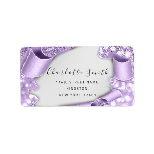 Bridal RSVP Weddenschap 3D Effect Glitter Paper Etiket (Voorkant)