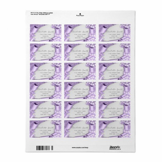 Bridal RSVP Weddenschap 3D Effect Glitter Paper Etiket (Full Sheet)