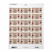 Bridal RSVP Wedding Drift Floral Roos Marsala Etiket (Full Sheet)