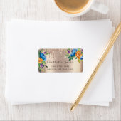 Bridal RSVP Wedding Drift Navy Floral Roos Gold Etiket (Insitu)