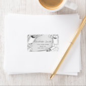 Bridal RSVP Wedding Event 3D Effect Glitter Silver Etiket (Insitu)