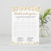 Bridal Scattergories bewerkbare Vrijgezellenfeeste Kaart (Staand voorkant)