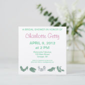 Bridal Shoes Bridal Shower Invitations Green/White Kaart (Staand voorkant)