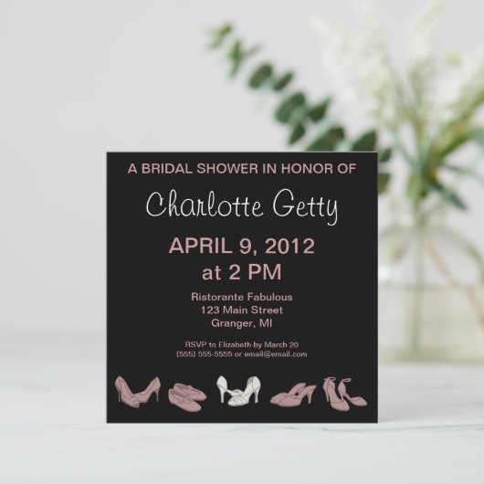 Bridal Shoes Bridal Shower Invitations Kaart (Staand voorkant)