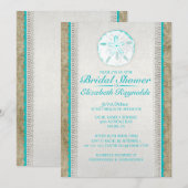 Bridal-show van Burlap Sand Dollar Kaart (Voorkant / Achterkant)