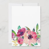 Bridal-show voor Bright roze Floral Kaart (Achterkant)