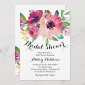 Bridal-show voor Bright roze Floral Kaart (Voorkant / Achterkant)