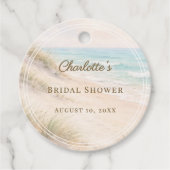 Bridal Shower beach coastal elegant DIY Bedankjes Labels (Voorkant)