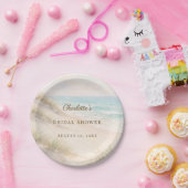 Bridal Shower beach coastal elegant Papieren Bordje (Feest)