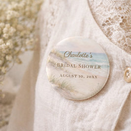 Bridal Shower beach coastal elegant Ronde Button 5,7 Cm