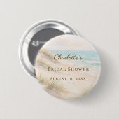 Bridal Shower beach coastal elegant Ronde Button 5,7 Cm (Voorkant /achterkant)
